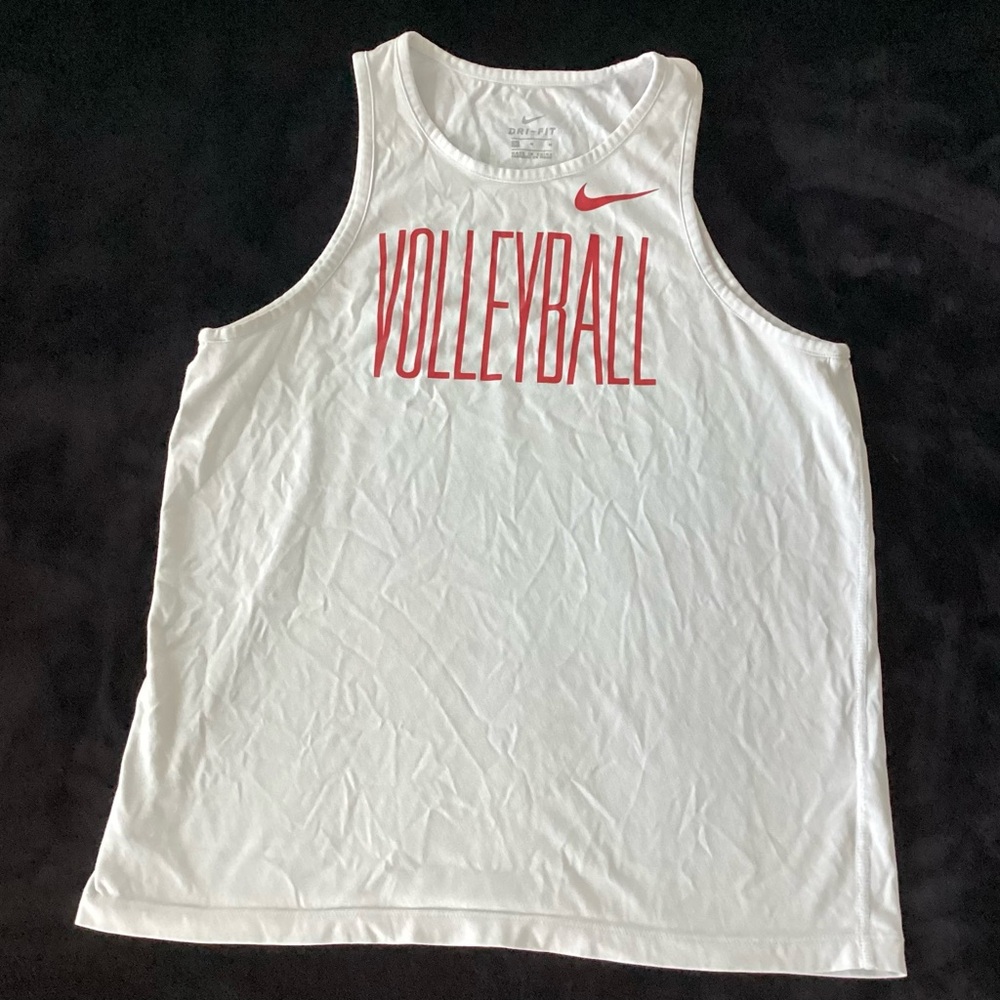 Nike White Tank with Red Volleyball Graphic